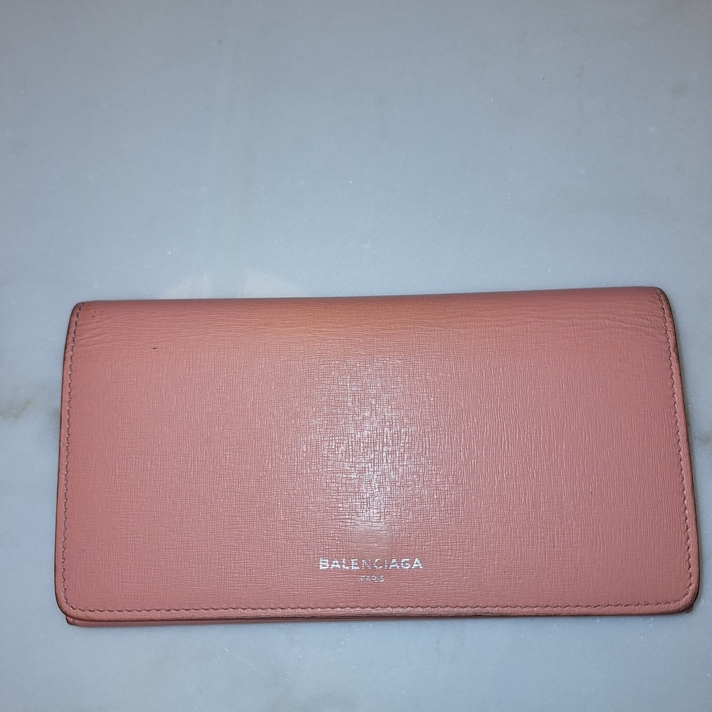 EUC Balenciaga Salmon Grain Calfskin Leather Wallet